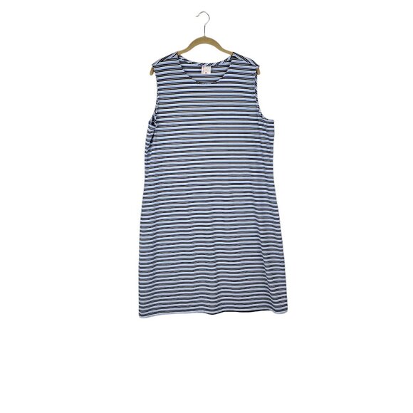 Hanna Andersson Shift Dress Sleeveless Blue Stripe Knit Tank Womens Size XL - Picture 1 of 5